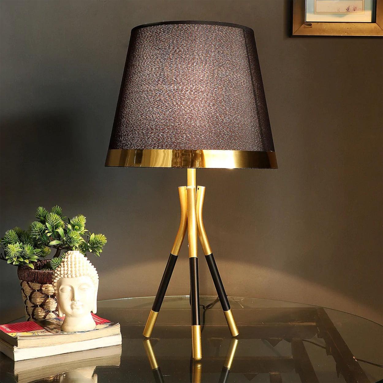 AURAM FABRIC SHADE TRIPOD TABLE LAMP - Ankur Lighting