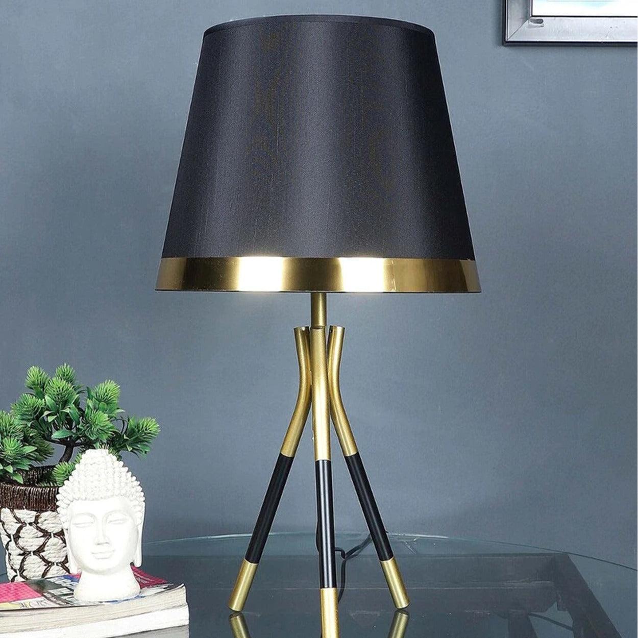 AURAM FABRIC SHADE TRIPOD TABLE LAMP - Ankur Lighting