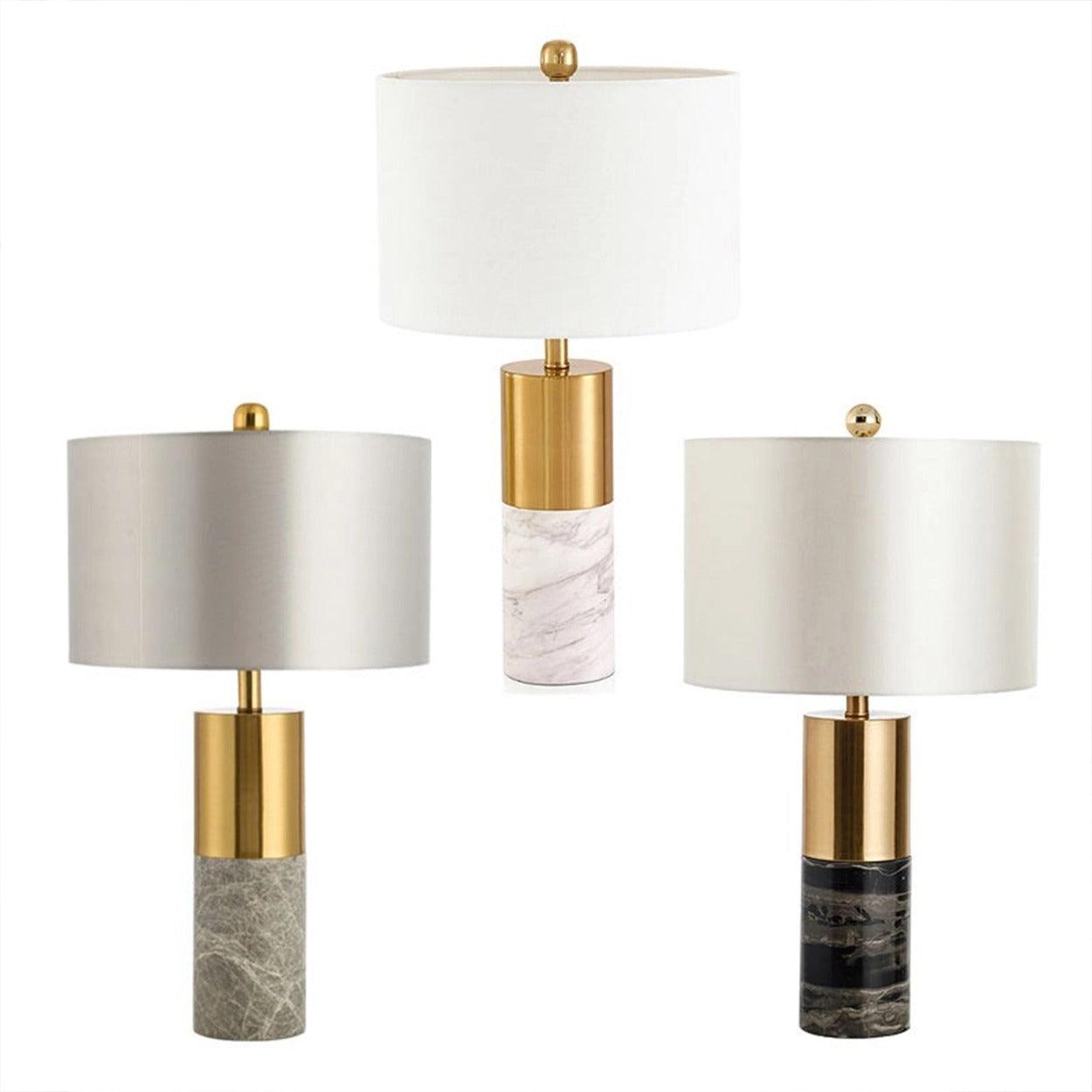 GOLD WITH MARBLE TEXTURE TABLE LAMP - Ankur Lighting