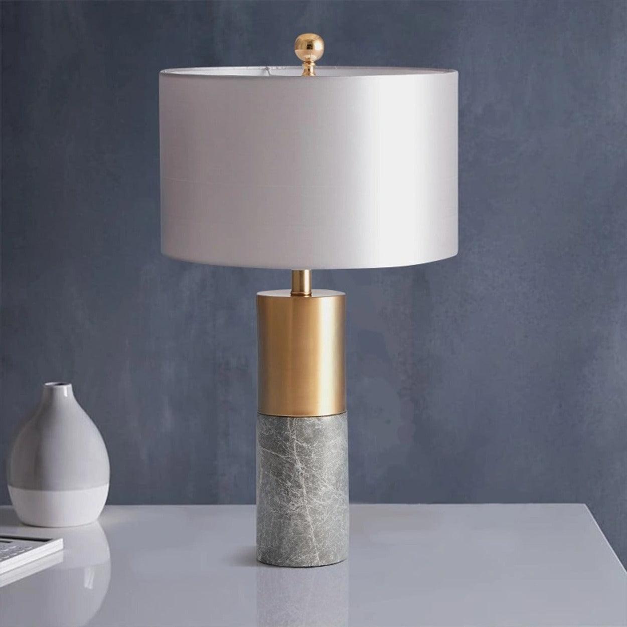 GOLD WITH MARBLE TEXTURE TABLE LAMP - Ankur Lighting