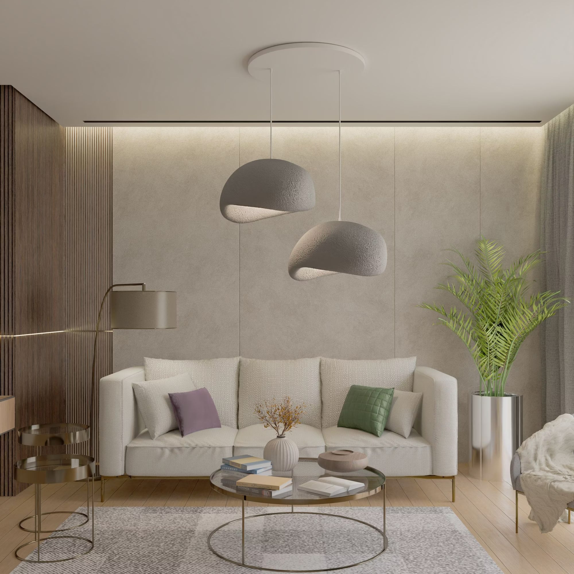 ANKUR CURVE CONCRETE LOOK PENDANT LIGHT FROM ANKUR TERRA COLLECTION