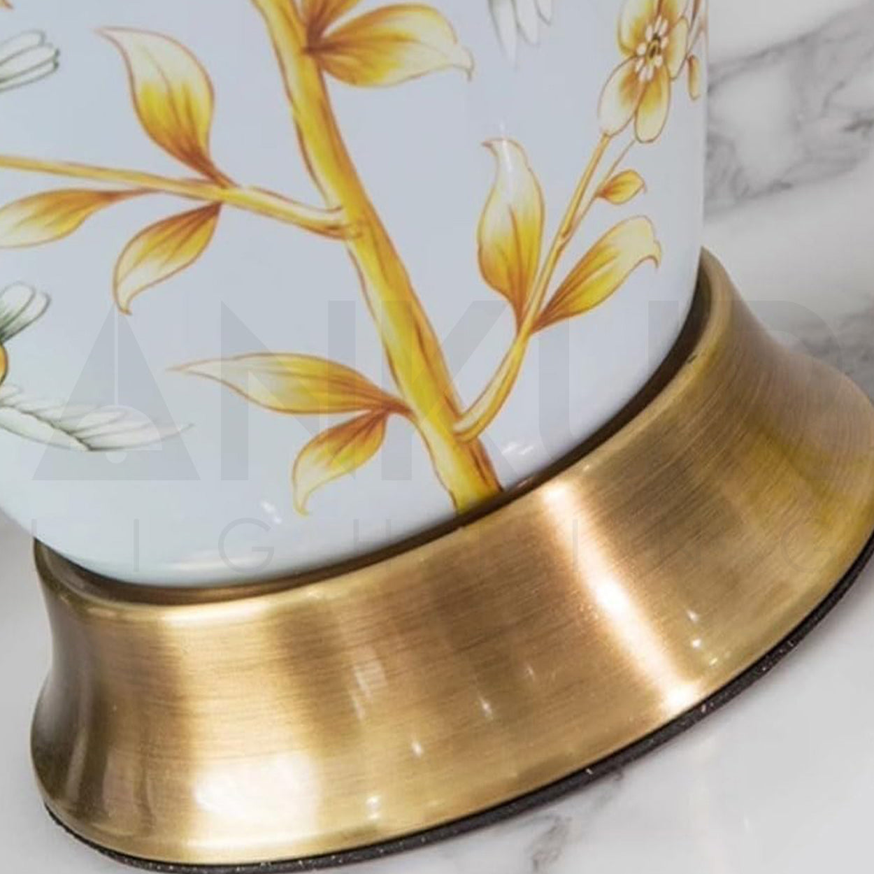 ANKUR KEYSTONE MODERN HAND PAINTED CERAMIC BEDSIDE TABLE LAMP