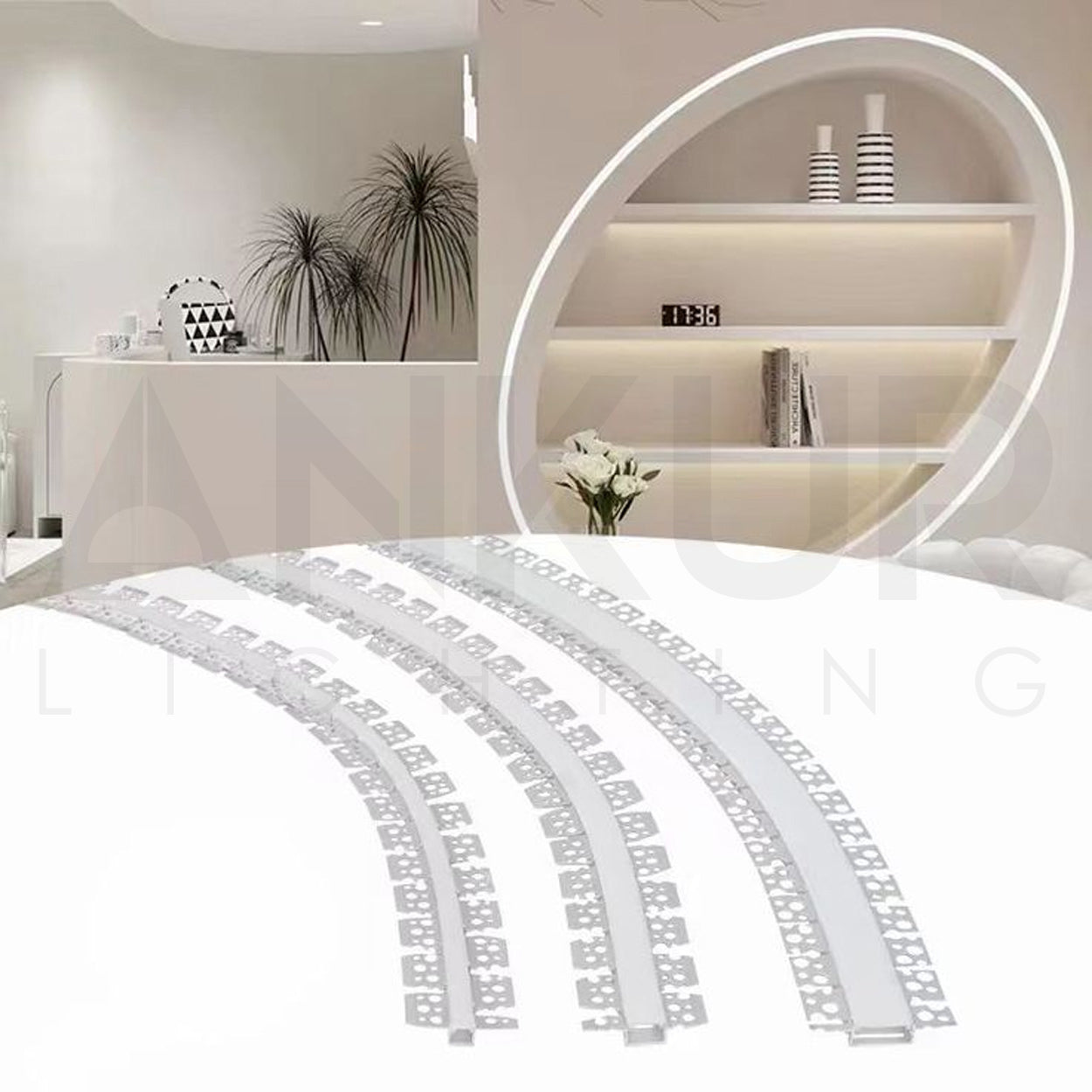 ANKUR FLEXIBLE NEON ALUMINIUM MESH CLAMP FOR NEON STRIP LIGHTS (ONLY PROFILE)