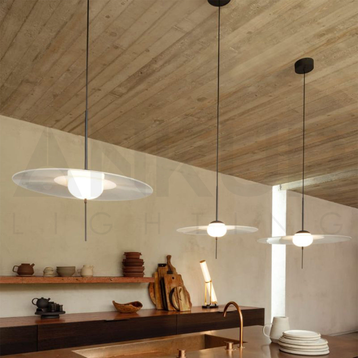 ANKUR SOLARA LED HANGING LIGHT MID CENTURY MODERN PENDANT LIGHT
