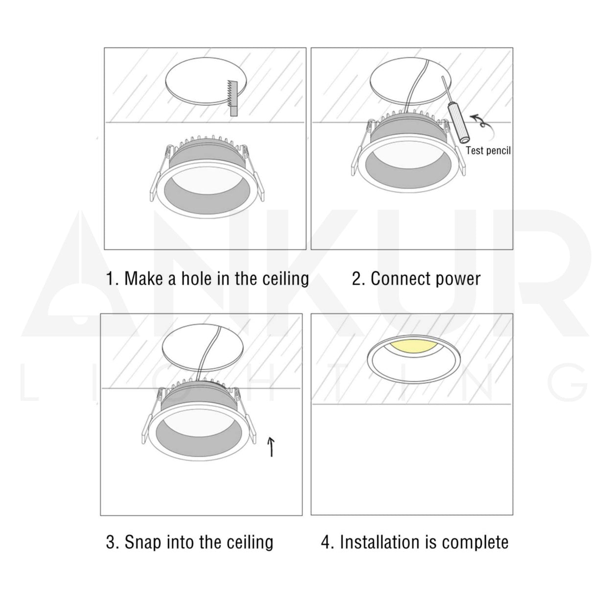 ANKUR DIVINE MINIMALIST DELIGHT LED RECESSED DOWNLIGHT FOR OFFICE AND HOME LIGHTING