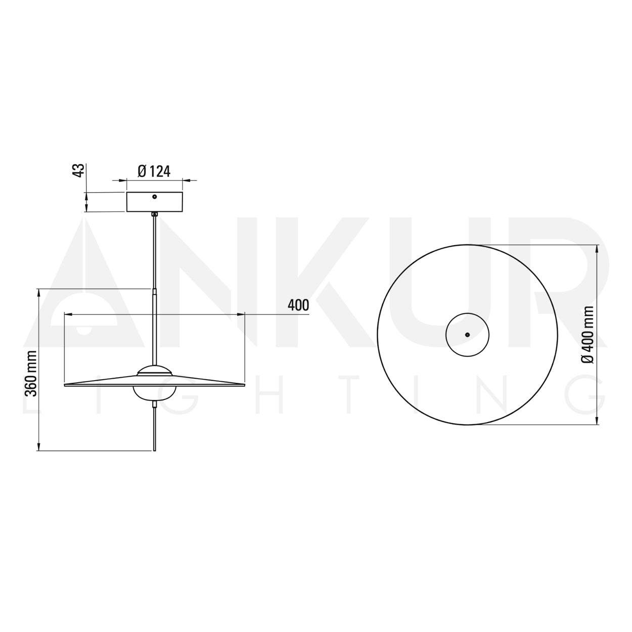 ANKUR SOLARA LED HANGING LIGHT MID CENTURY MODERN PENDANT LIGHT