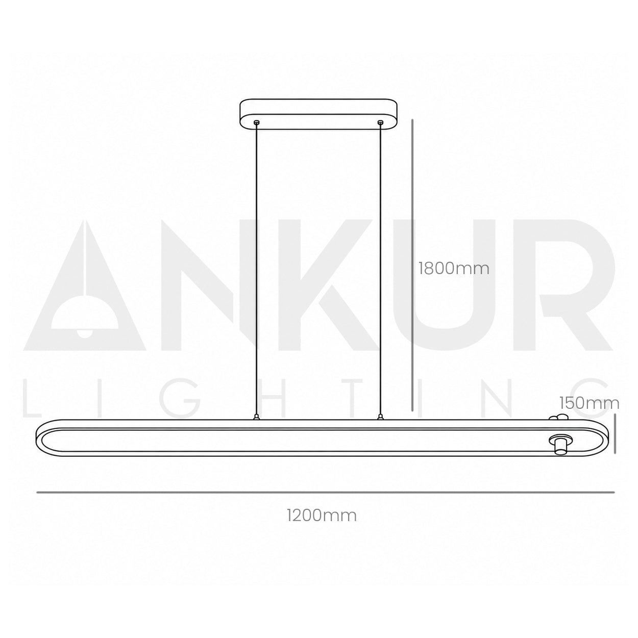 ANKUR GOCCIA OVAL 3CCT LED WITH ADJUSTABLE LIFT FUNCTION HANGING LIGHT