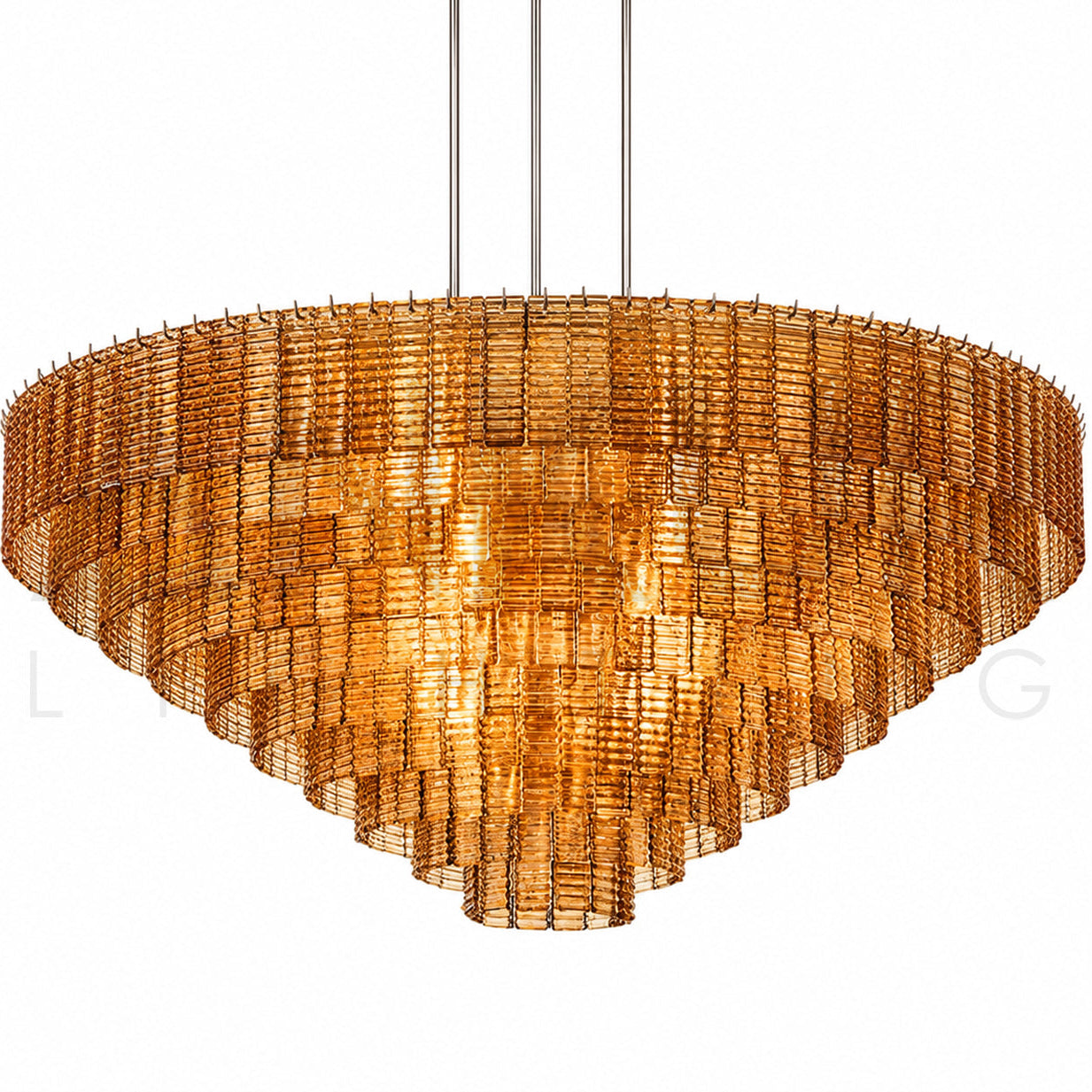 ANKUR WISTERIA STAINLESS STEEL HAIRLINE MODERN LUXURY ROUND CHANDELIER