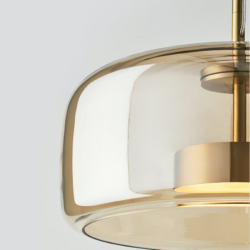 ANKUR ECLIPSE DOME MODERN GLASS WITH METAL LED PENDANT LIGHT