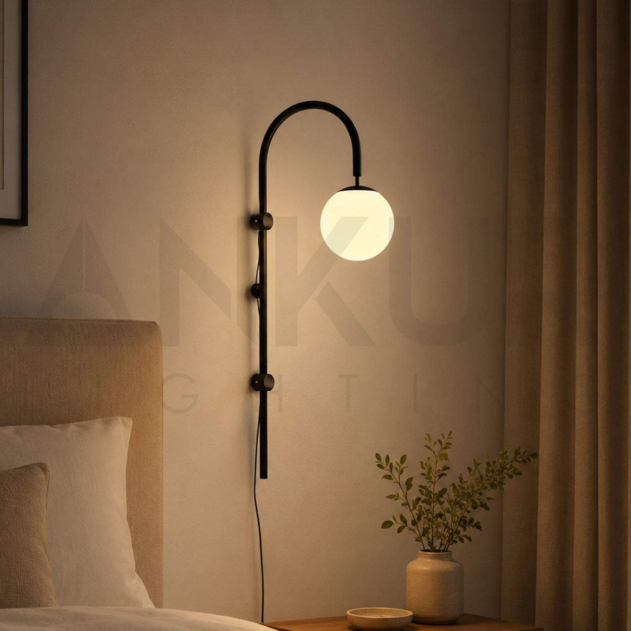 ANKUR OCTAVIAN MILKY GLOBE WALL LIGHT FOR RESTAURANT LIGHTING