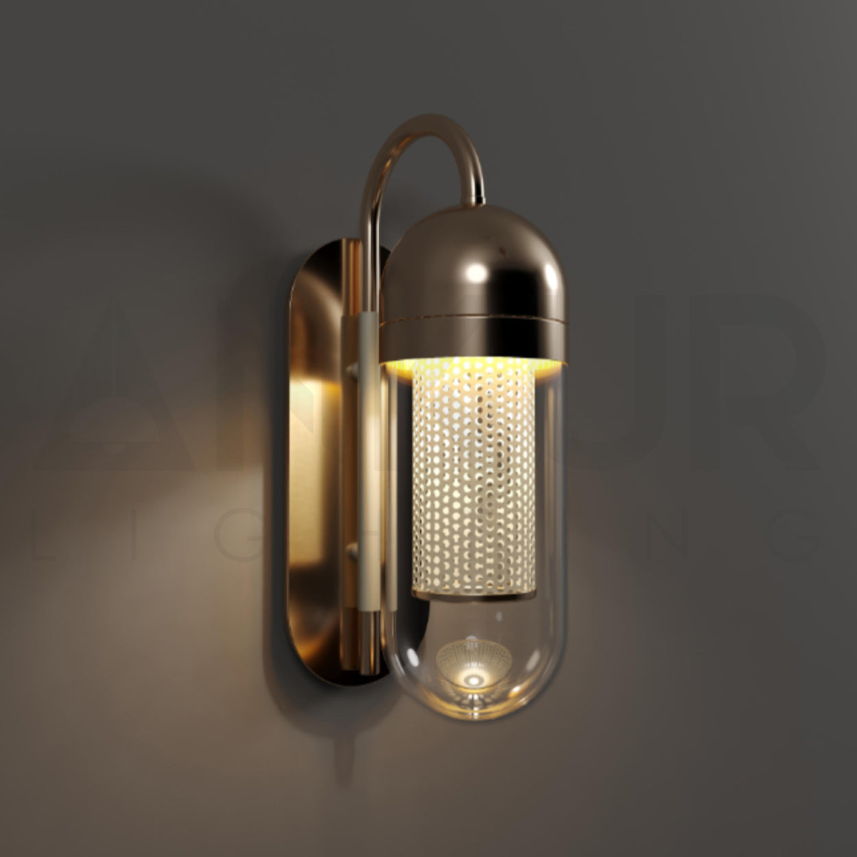 ANKUR DENVER BRASS FINISH WALL LIGHT FOR LIVING ROOMS AND HOME LIGHTING