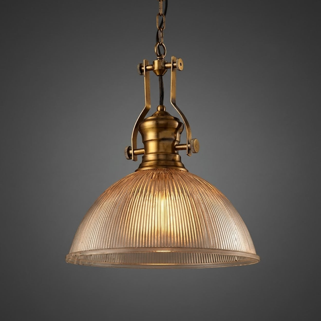 ANKUR ILARIO VINTAGE STYLE METAL AND GLASS HANGING LIGHT