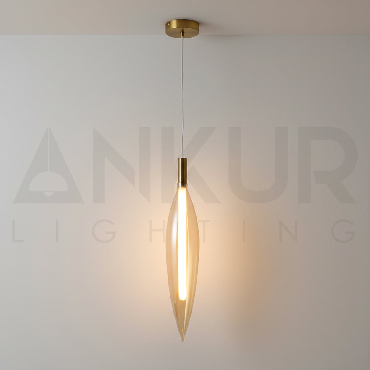 ANKUR CLEMATIS OPAL LINE ANTIQUE BRASS AND CONE GLASS UNIQUE DESIGN PENDANT LIGHT