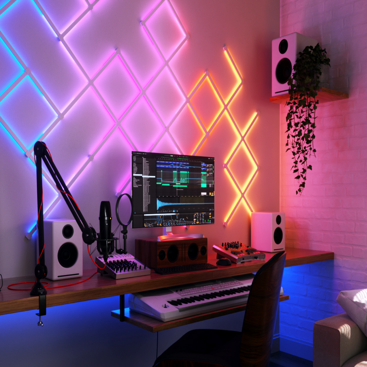 NANOLEAF LINES 60 DEGREES FOR GAMING ROOM AND HOME AUTOMATION