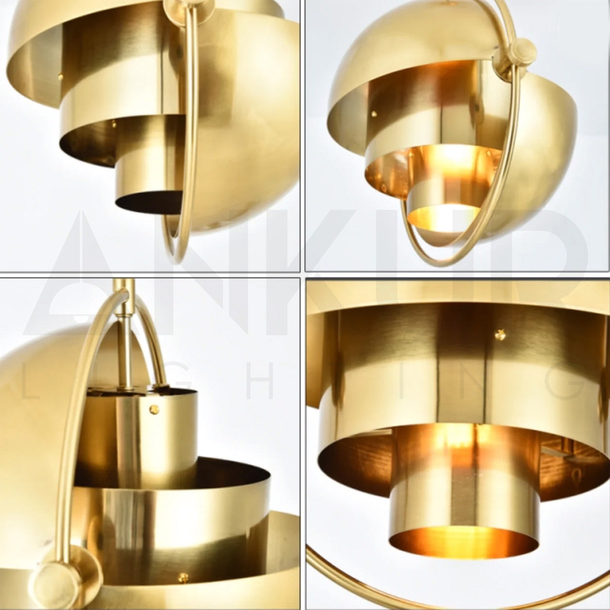 ANKUR FRESCO MODERN DESINGER HANGING LIGHT ANTIQUE BRASS FINISH SEMICIRCULAR PENDANT LIGHT