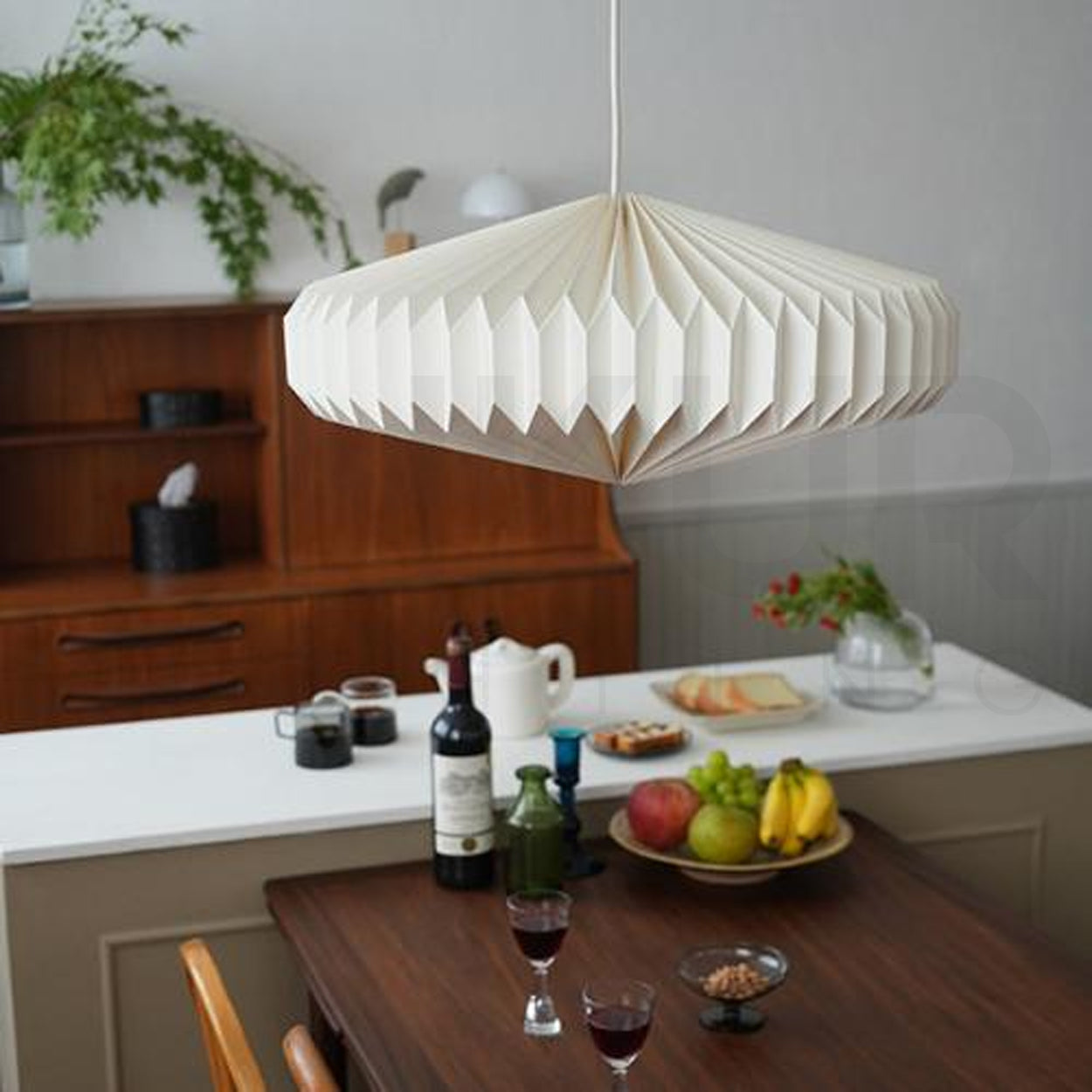 ANKUR COMET ORIGAMI PENDANT LIGHT- PAPER HANDPLEATING HANGING LIGHT