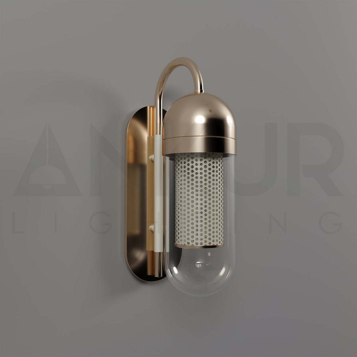 ANKUR DENVER BRASS FINISH WALL LIGHT FOR LIVING ROOMS AND HOME LIGHTING