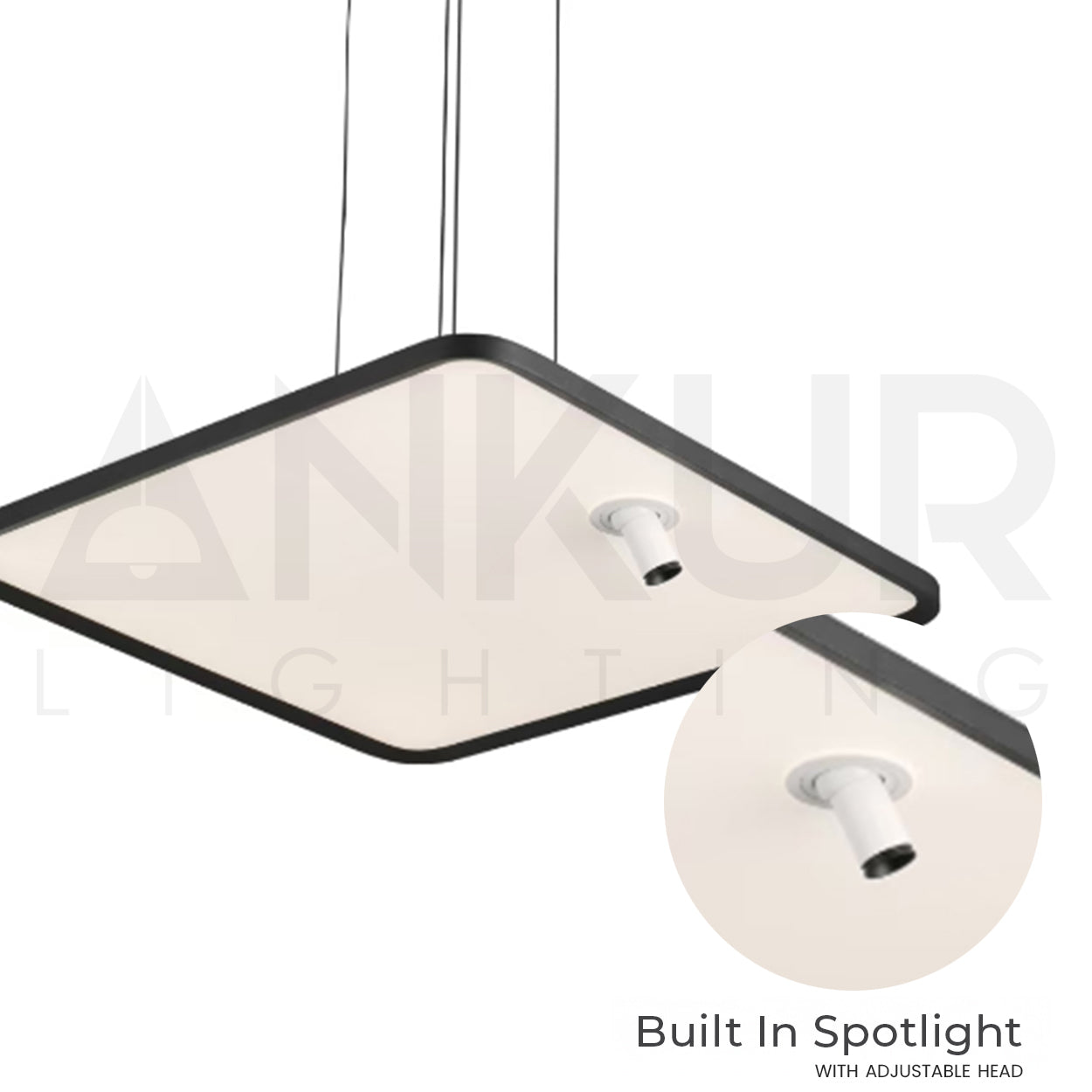 ANKUR GOCCIA SQUARE 3CCT LED WITH ADJUSTABLE LIFT FUNCTION HANGING LIGHT