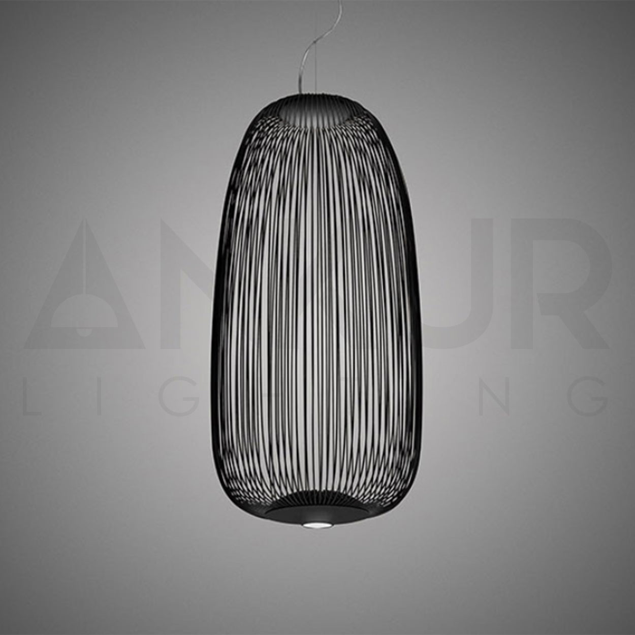 ANKUR ECHO MODERN DESIGNER SPOKES BLACK FINISH METAL BASED HANGING LIGHT FOR HOME LIGHTING