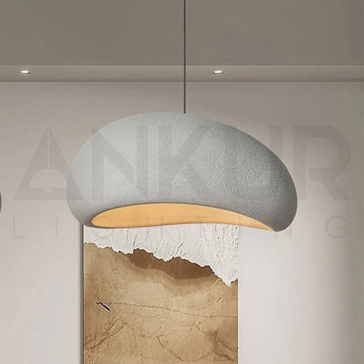 ANKUR CURVE CONCRETE LOOK PENDANT LIGHT FROM ANKUR TERRA COLLECTION