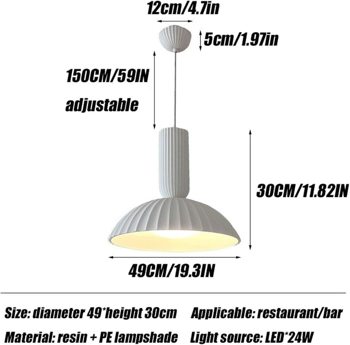 ANKUR WILLOW FLUTED WHITE CERAEMIC PORCELAIN DOME PENDANT LIGHT