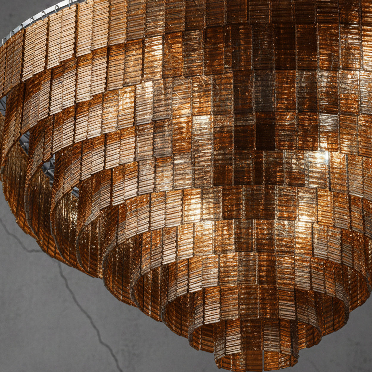 ANKUR WISTERIA STAINLESS STEEL HAIRLINE MODERN LUXURY ROUND CHANDELIER