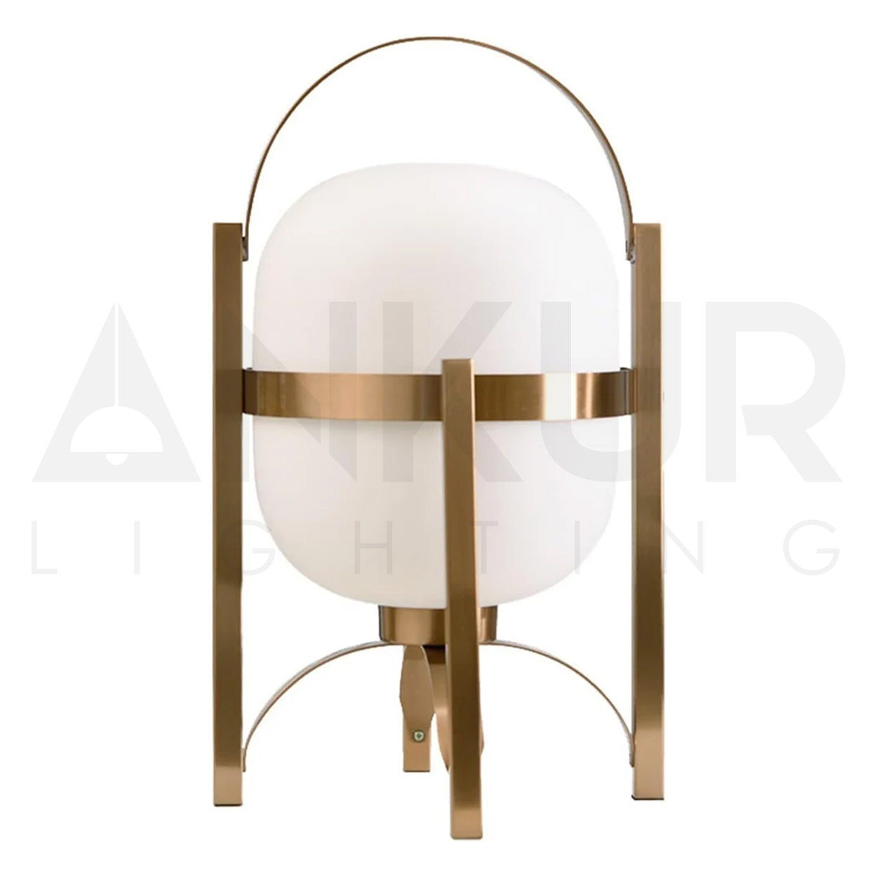 ANKUR PETAL GOLD FINISH WITH GLASS GLOBE METAL BASED DECORATIVE BEDSIDE TABLE LAMP