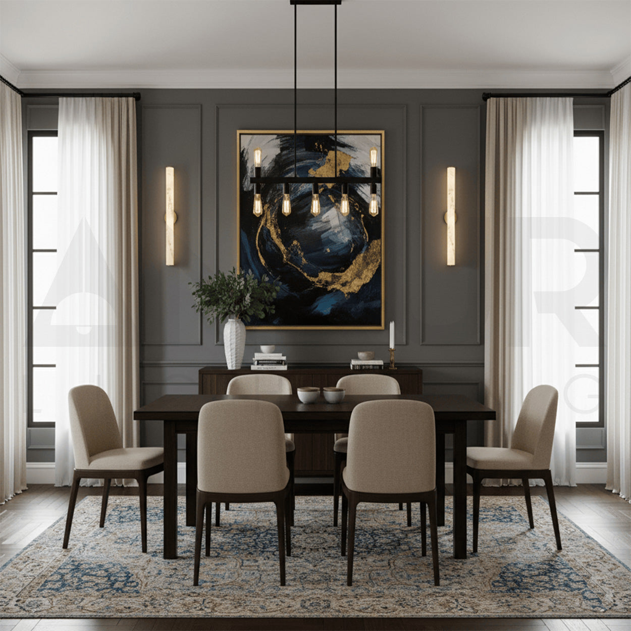 ANKUR VITRIC MODERN MINIMILIST DESIN METAL AND ALABASTER BASED WALL LIGHT