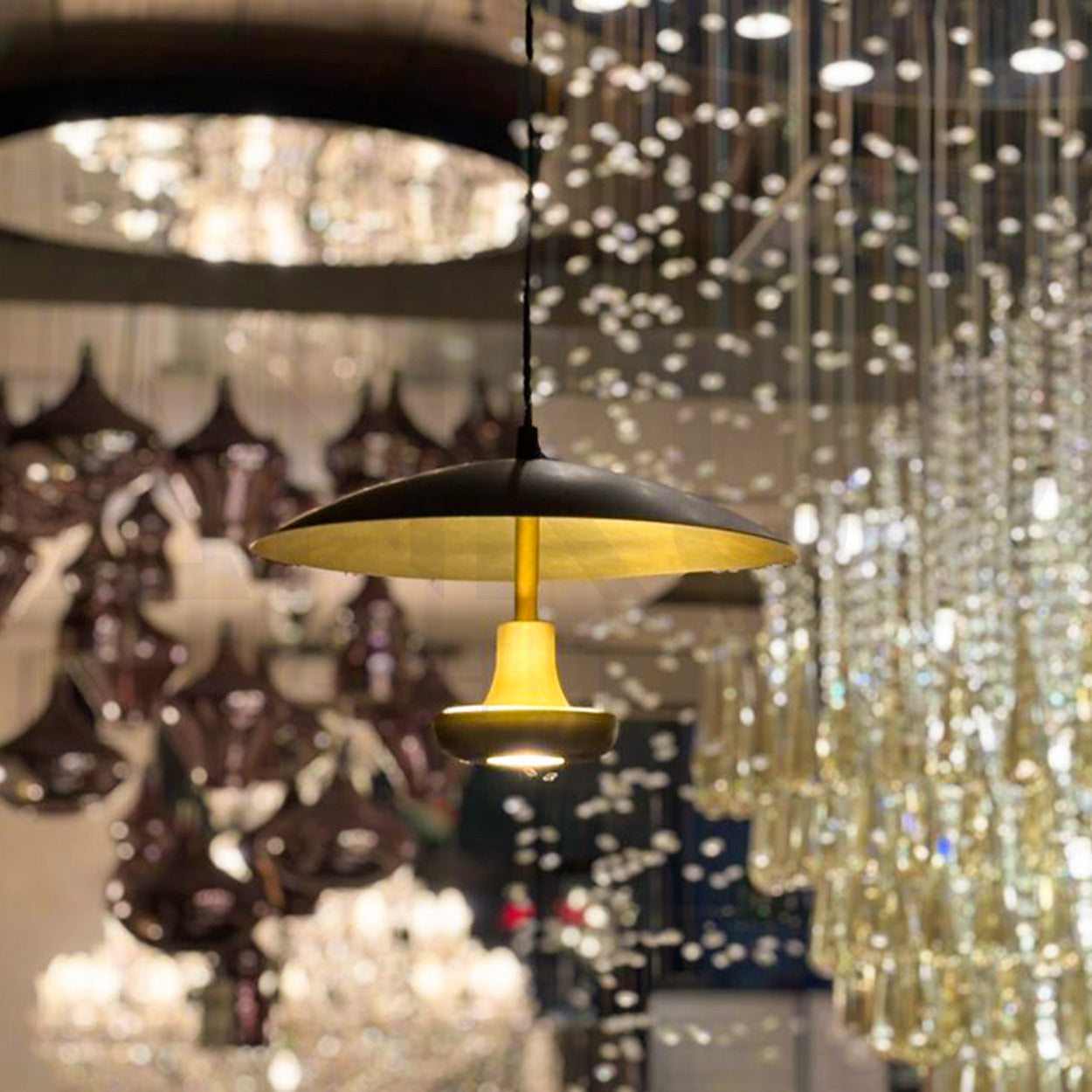 ANKUR VALINOR GOLD METAL FINISH MODERN DESIGN HANGING LIGHT