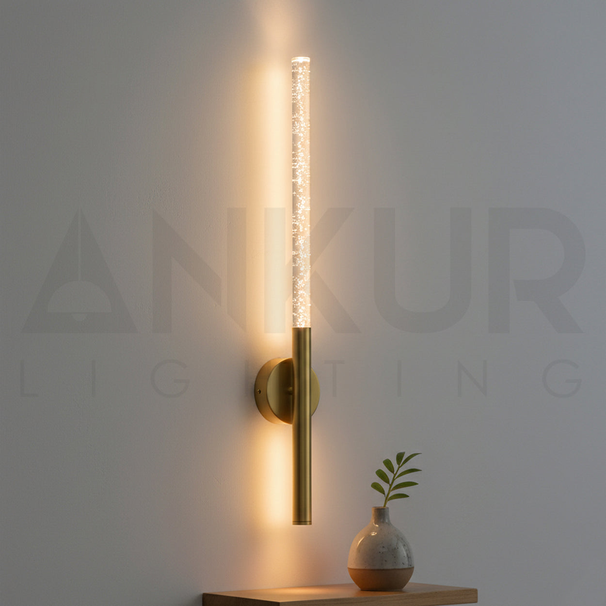 ANKUR FLUX 7W LONG GOLD FINISH LED WALL LIGHT