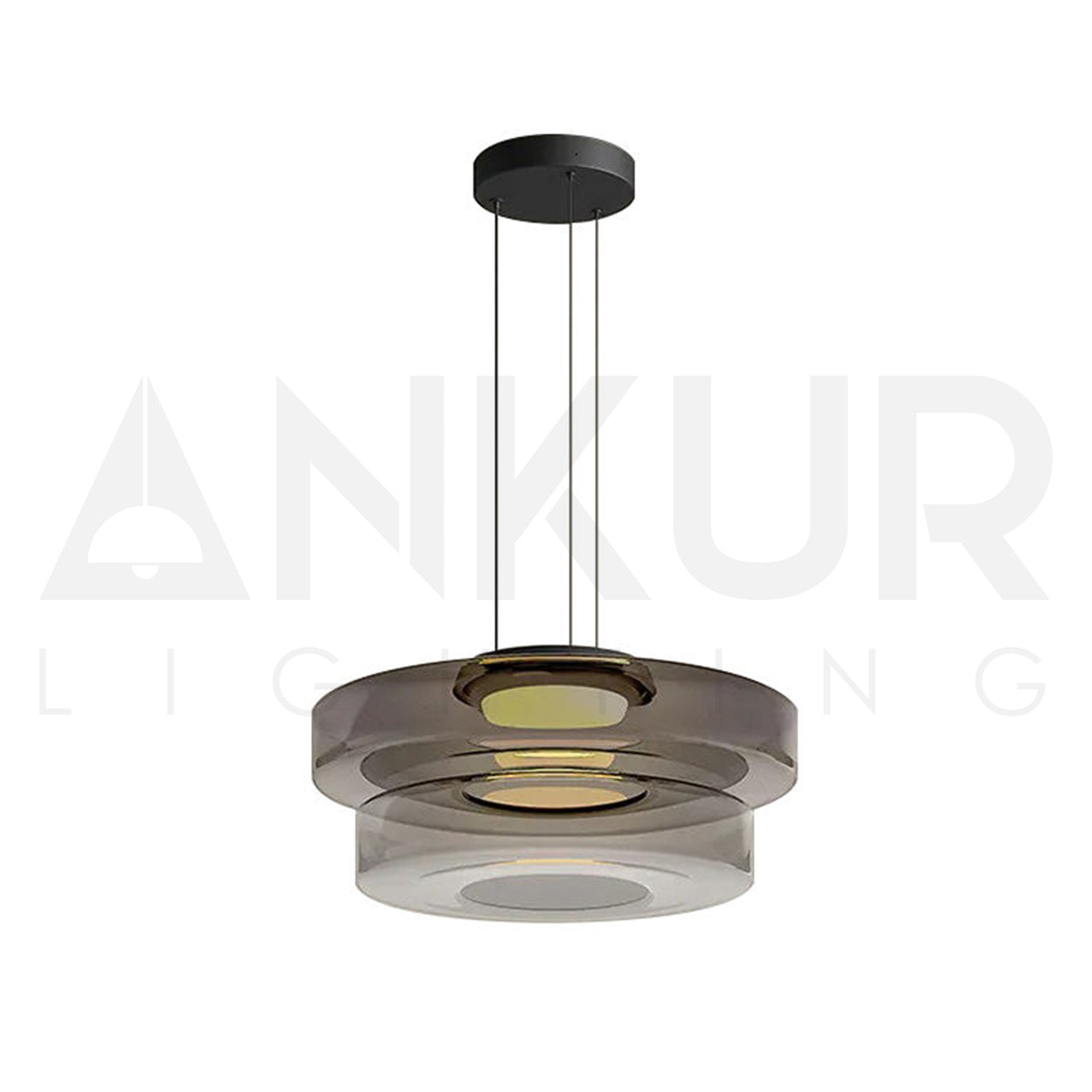 ANKUR BOBBLE TWO LAYER DESIGN SMOKE GREY GLASS PENDANT LIGHT FOR HOME LIGHTING