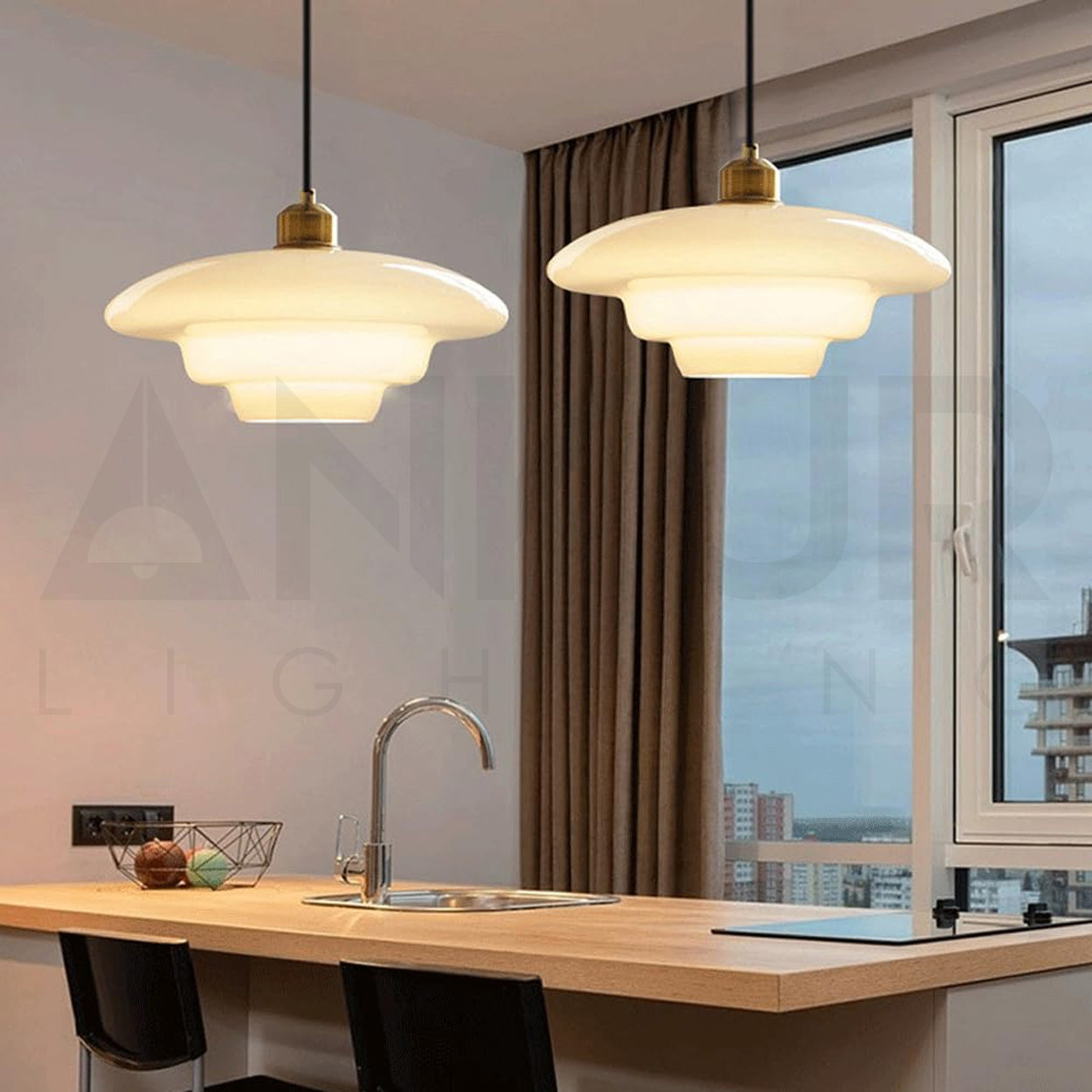 ANKUR SPARROW METAL MODERN MINIMILIST GLASS HANGING LIGHT FOR LUXURY HOME LIGHTING