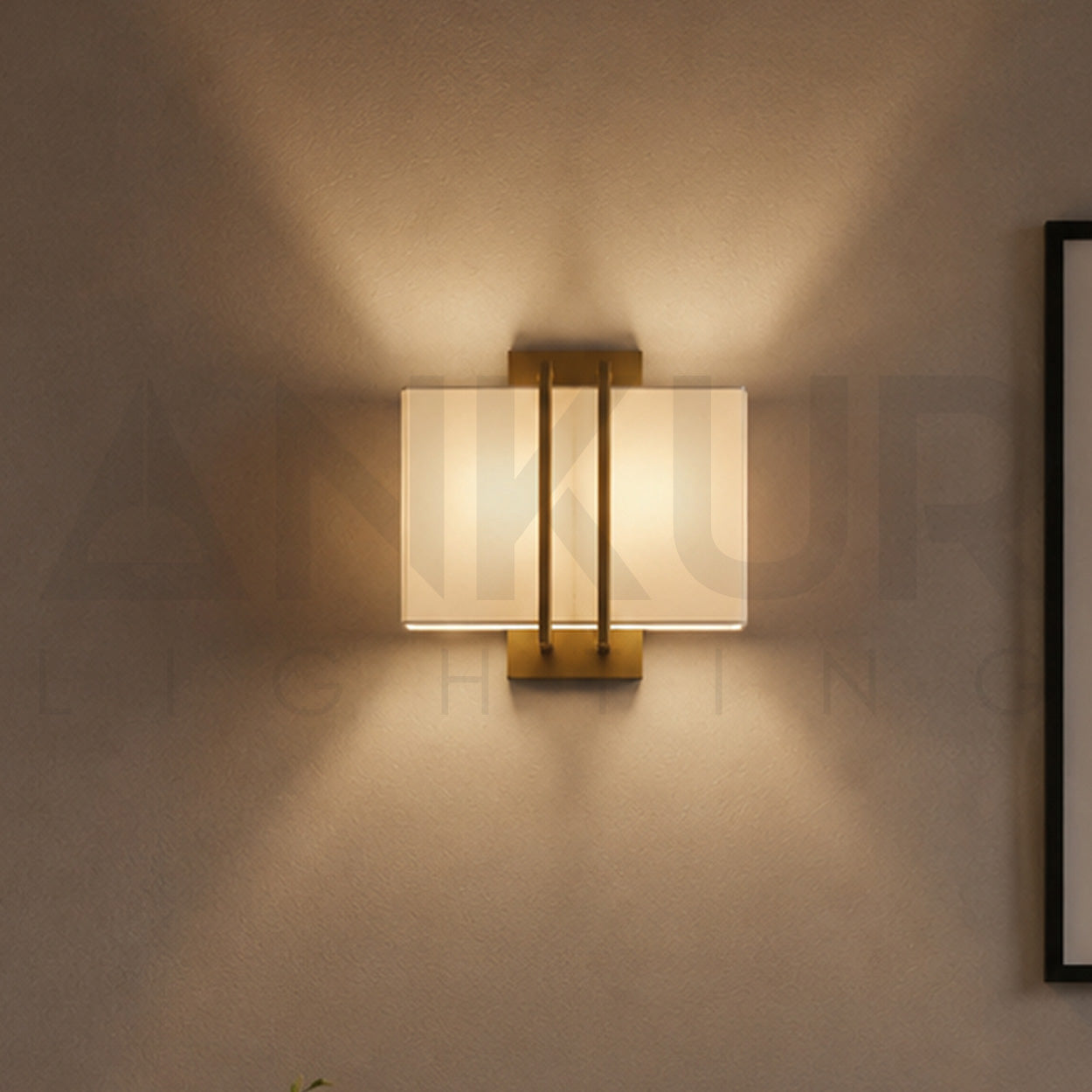 ANKUR SCUDO METAL AND FABRIC SHADE MODERN WALL LIGHT