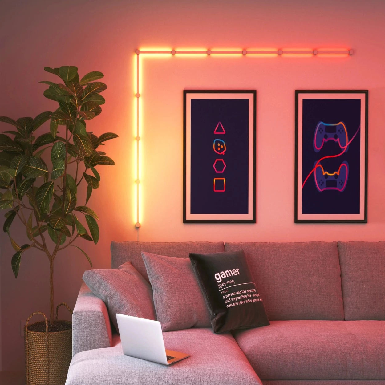 NANOLEAF LINES 60 DEGREES FOR GAMING ROOM AND HOME AUTOMATION