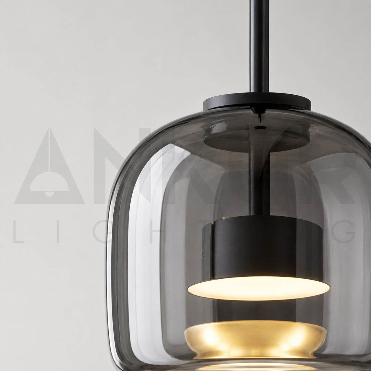 ANKUR GLOW BELL MODERN GLASS WITH METAL LED PENDANT LIGHT