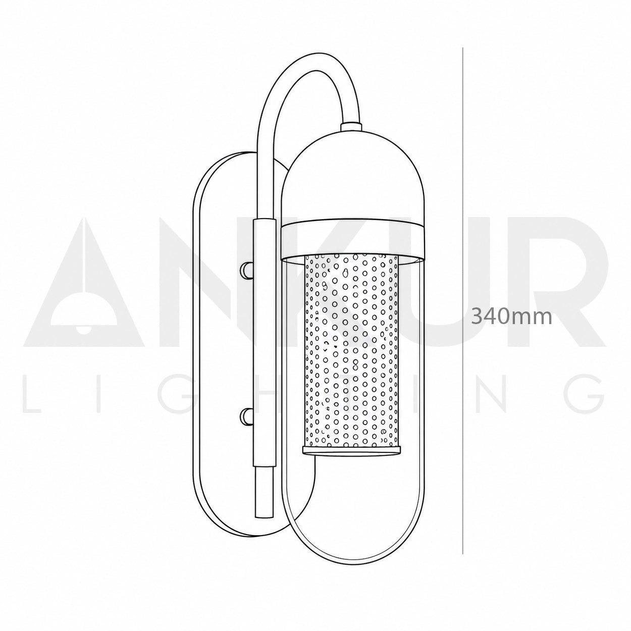 ANKUR DENVER BRASS FINISH WALL LIGHT FOR LIVING ROOMS AND HOME LIGHTING