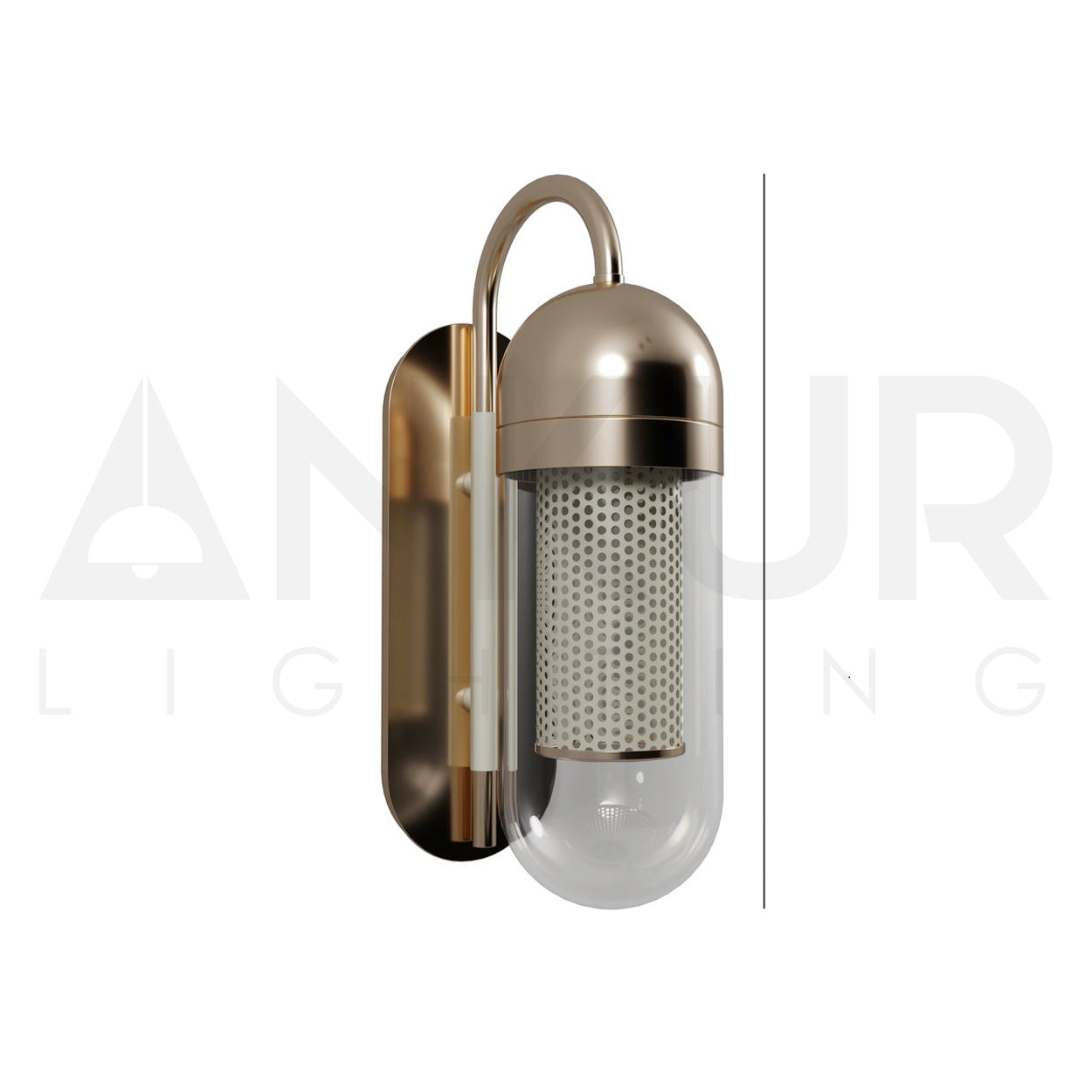 ANKUR DENVER BRASS FINISH WALL LIGHT FOR LIVING ROOMS AND HOME LIGHTING