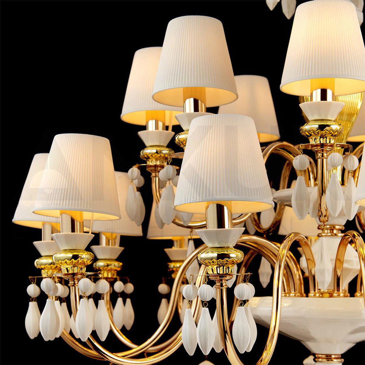 ANKUR BELLE ODRA MODERN DESIGNER LUXURY CERAMIC DOUBLE HEIGHT CLASSIC CHANDELIER FOR HOME LIGHTING