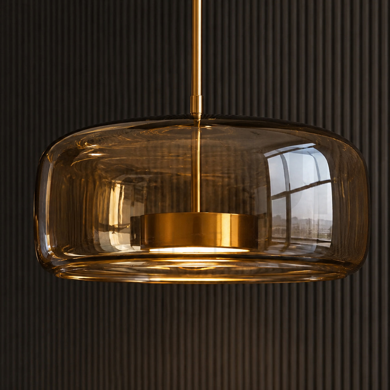 ANKUR ECLIPSE DOME MODERN GLASS WITH METAL LED PENDANT LIGHT