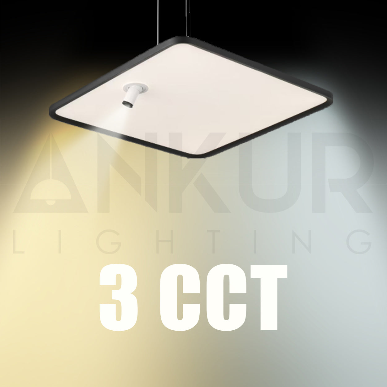 ANKUR GOCCIA SQUARE 3CCT LED WITH ADJUSTABLE LIFT FUNCTION HANGING LIGHT