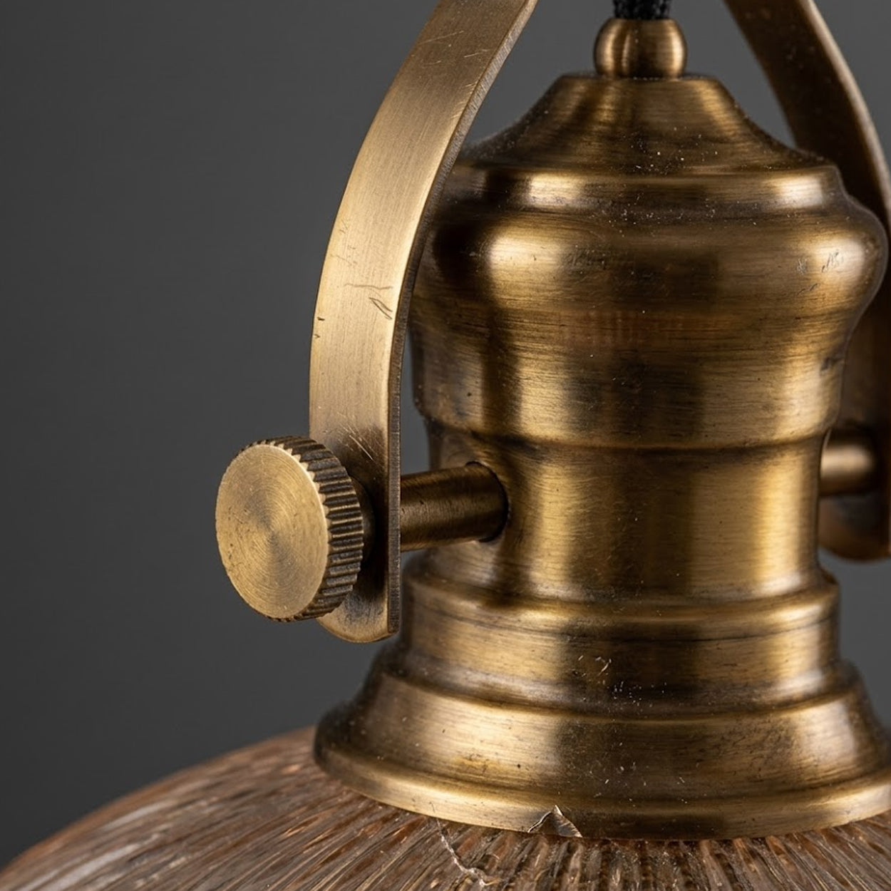 ANKUR ILARIO VINTAGE STYLE METAL AND GLASS HANGING LIGHT
