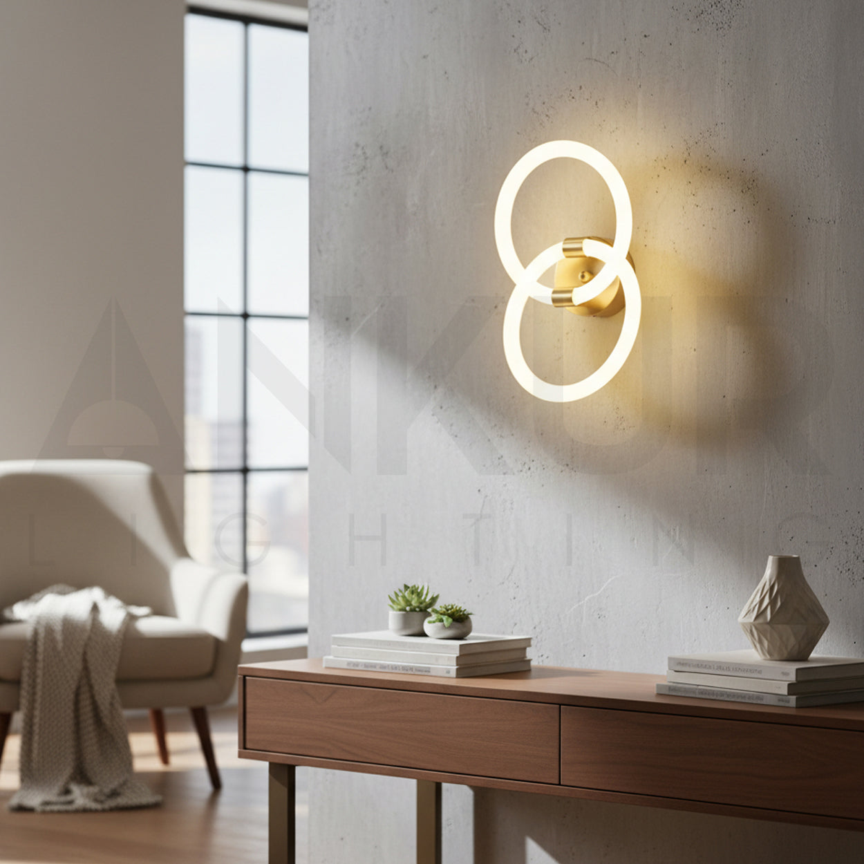 ANKUR BAGLIORE DOUBLE LOOP LED WALL LIGHT