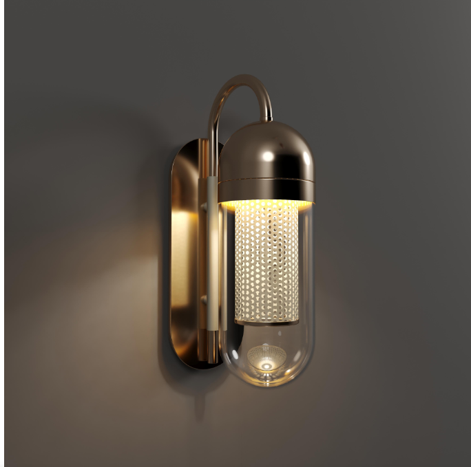 ANKUR DENVER BRASS FINISH WALL LIGHT FOR LIVING ROOMS AND HOME LIGHTING
