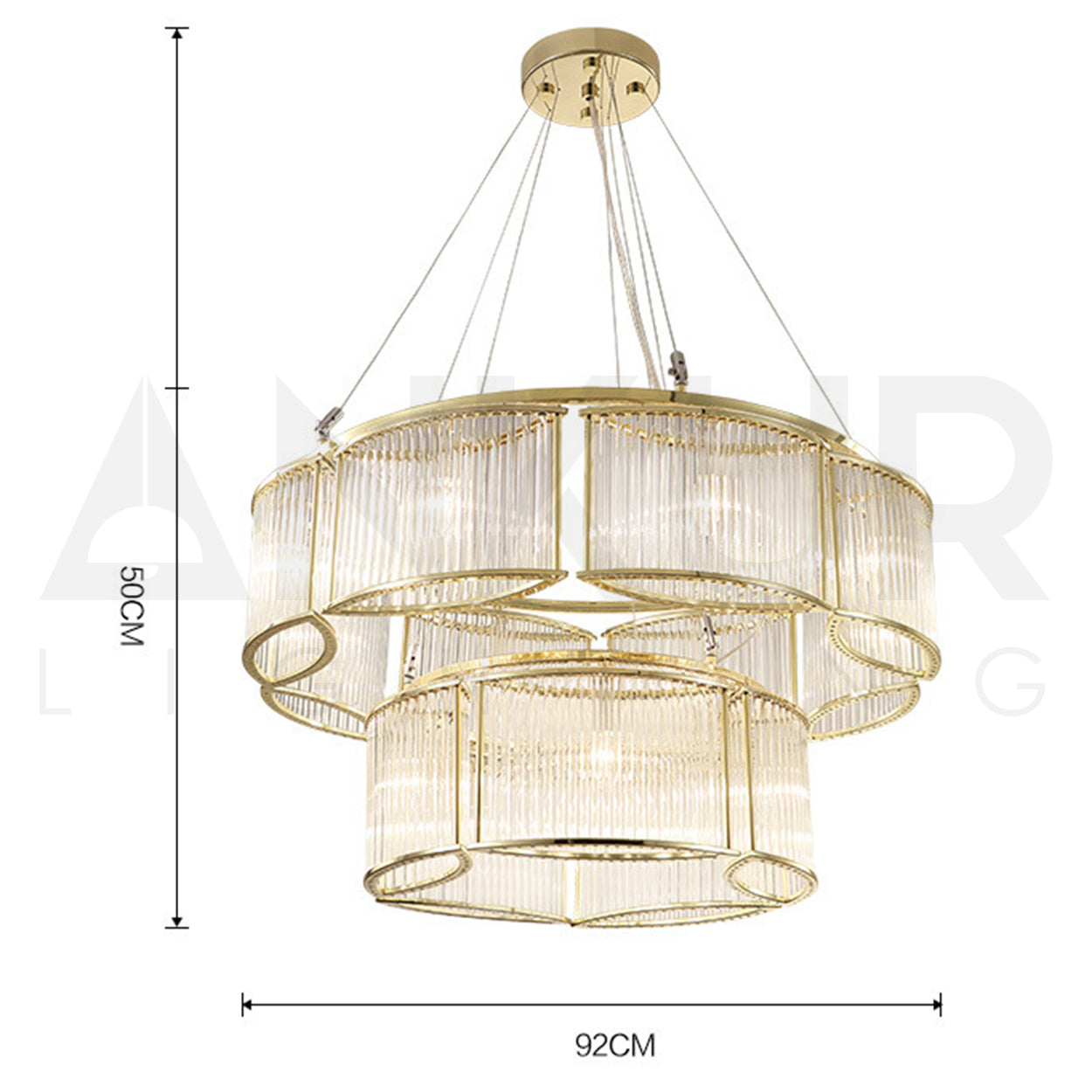 ANKUR VALERIA CRYSTAL CHANDELIER GOLD AND METAL FINISH FOR LUXURY HOME