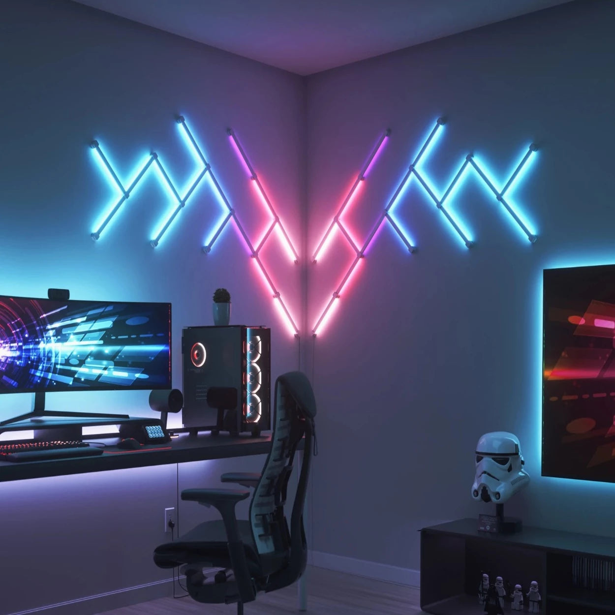 NANOLEAF LINES 60 DEGREES FOR GAMING ROOM AND HOME AUTOMATION