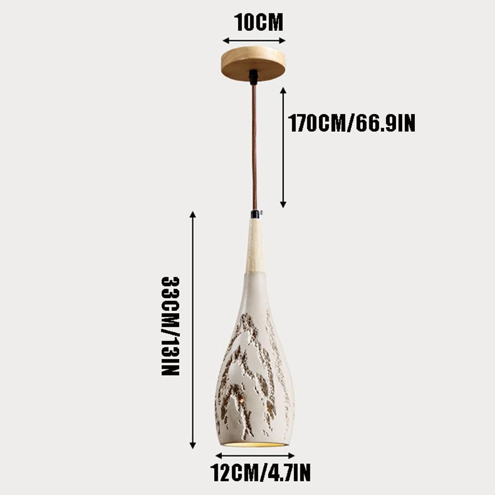 ANKUR CUBIST NORDIC MICRO CEMENT PENDANT LIGHT DECOR DROP LIGHTING FIXTURE SOLID WOOD LAMP HANGING LIGHT