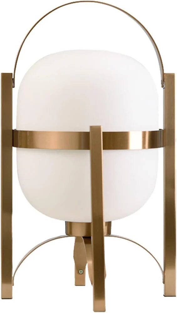 ANKUR PETAL GOLD FINISH WITH GLASS GLOBE METAL BASED DECORATIVE BEDSIDE TABLE LAMP