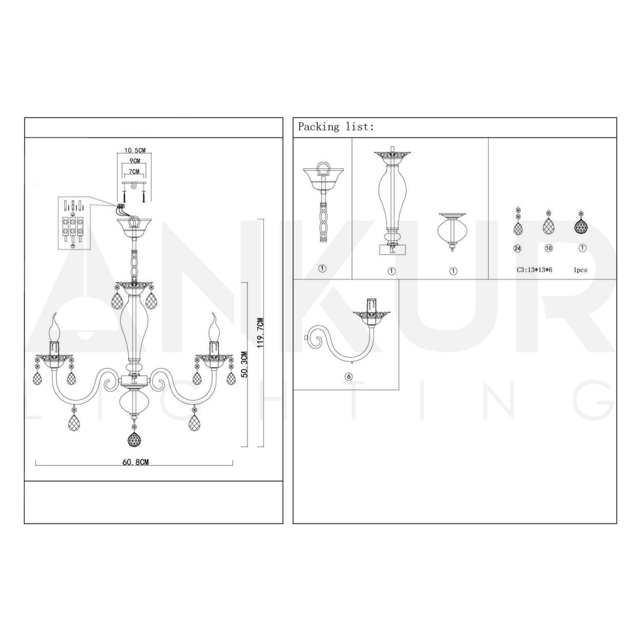 ANKUR PAPILIO CRYSTAL CHANDELIER FOR LUXURY HOME AND LIVING ROOM