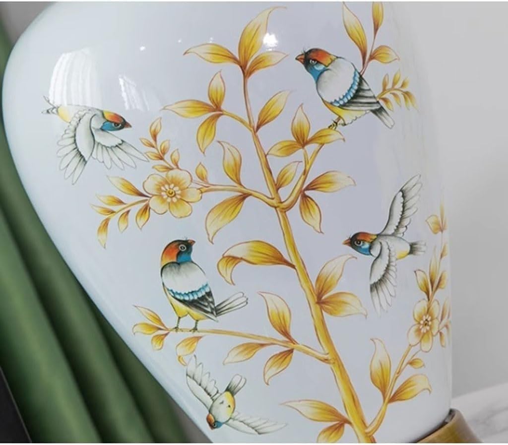 ANKUR KEYSTONE MODERN HAND PAINTED CERAMIC BEDSIDE TABLE LAMP