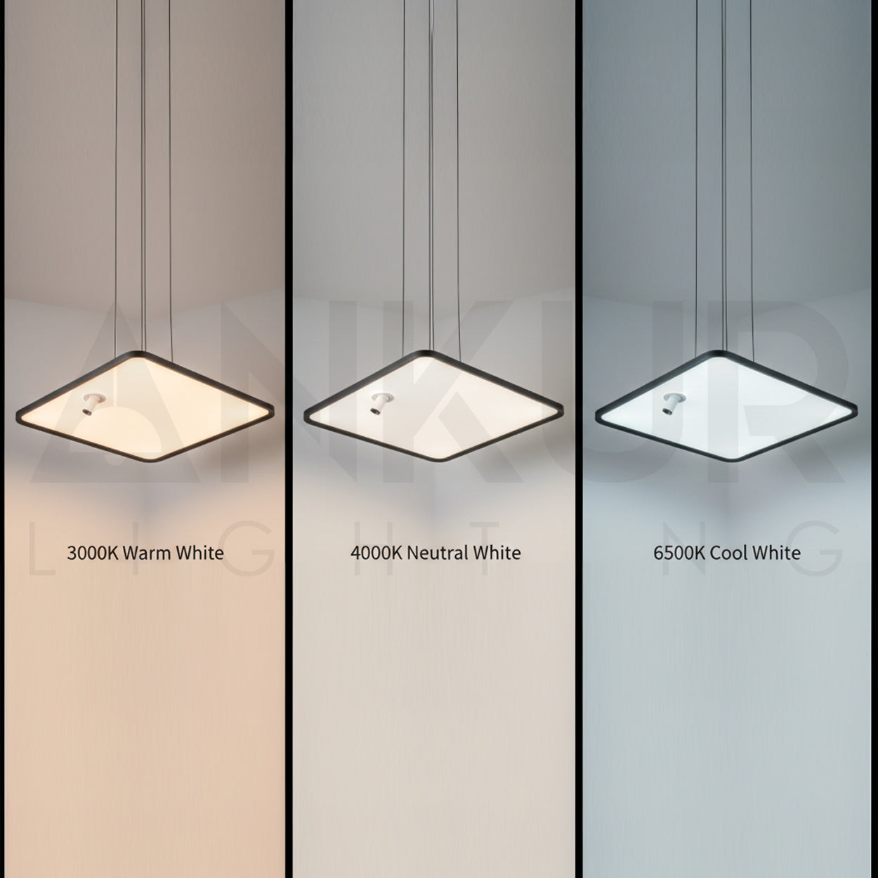 ANKUR GOCCIA SQUARE 3CCT LED WITH ADJUSTABLE LIFT FUNCTION HANGING LIGHT